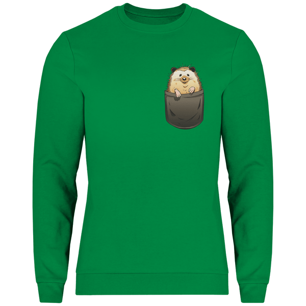 Igel in Brusttasche - Herren Sweatshirt - Textilzauber
