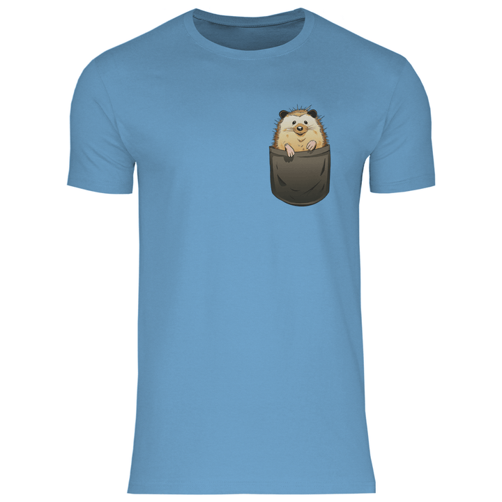 Igel in Brusttasche - Herren T - Shirt - Textilzauber