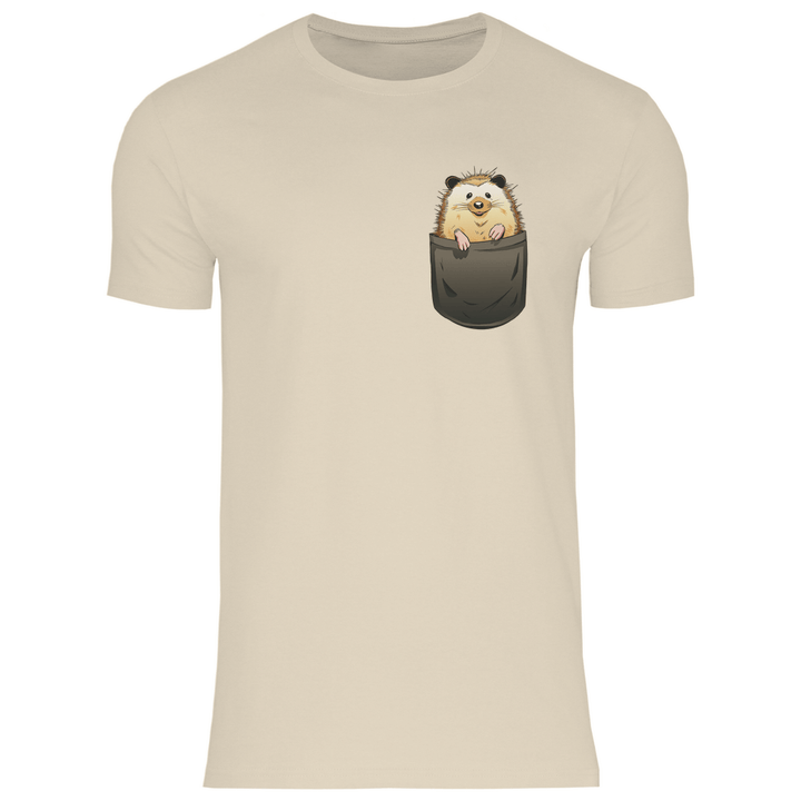 Igel in Brusttasche - Herren T - Shirt - Textilzauber