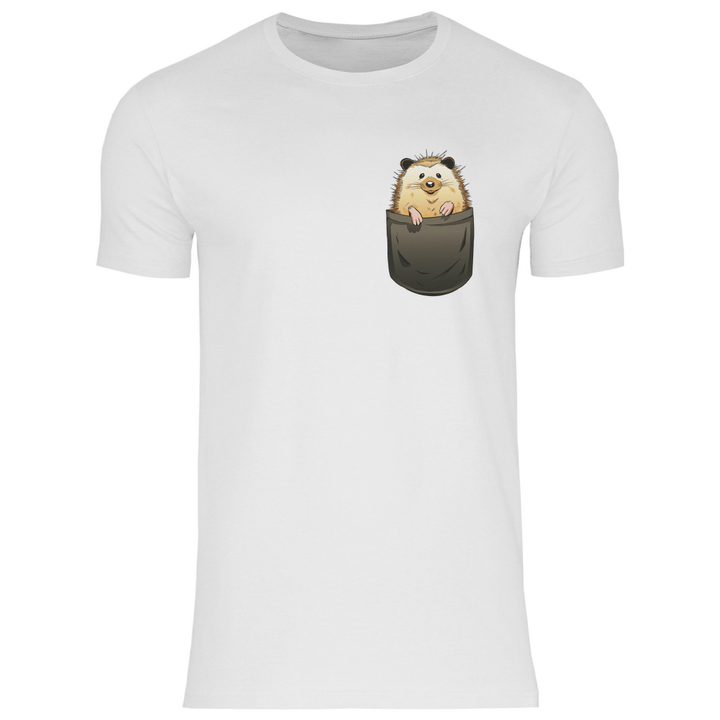 Igel in Brusttasche - Herren T - Shirt - Textilzauber
