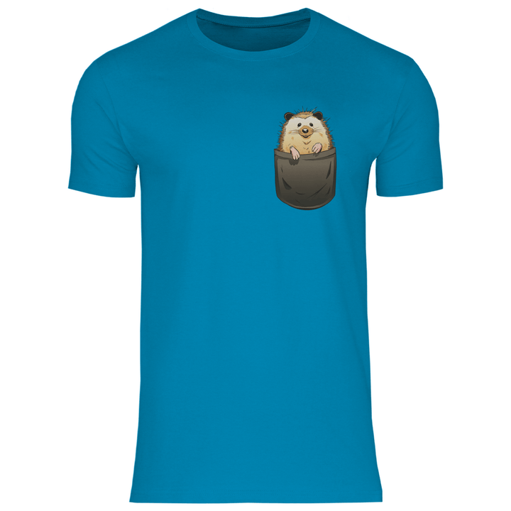 Igel in Brusttasche - Herren T - Shirt - Textilzauber