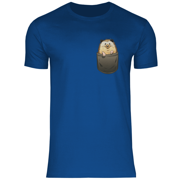 Igel in Brusttasche - Herren T - Shirt - Textilzauber