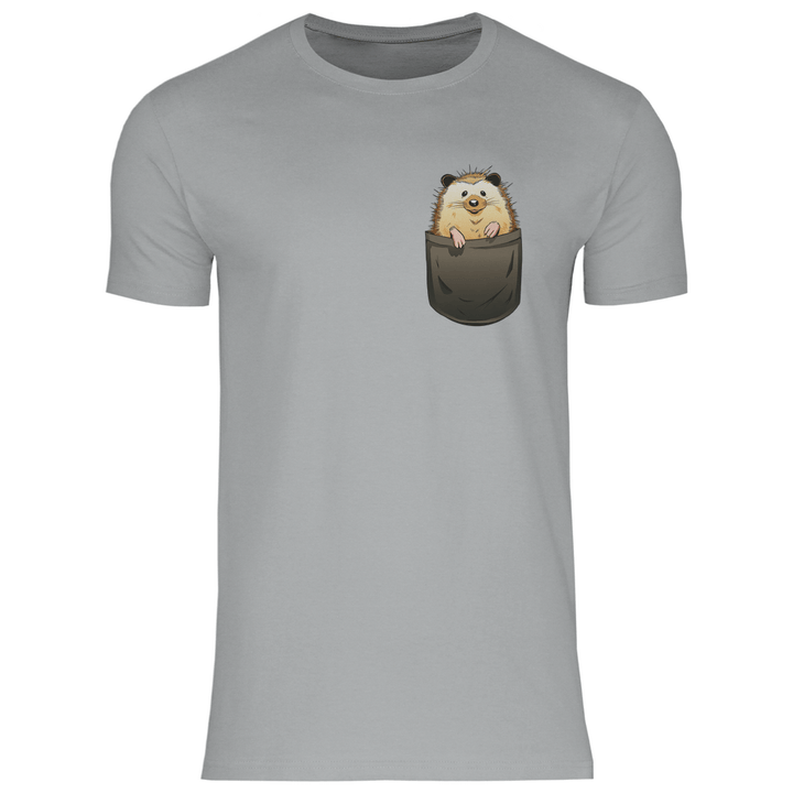 Igel in Brusttasche - Herren T - Shirt - Textilzauber