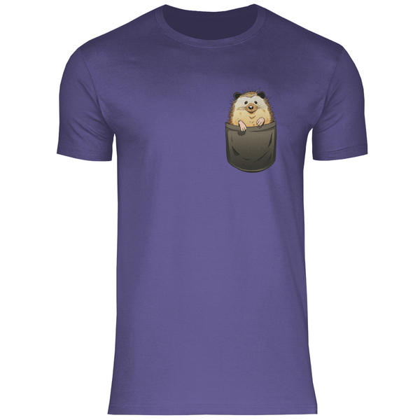 Igel in Brusttasche - Herren T - Shirt - Textilzauber
