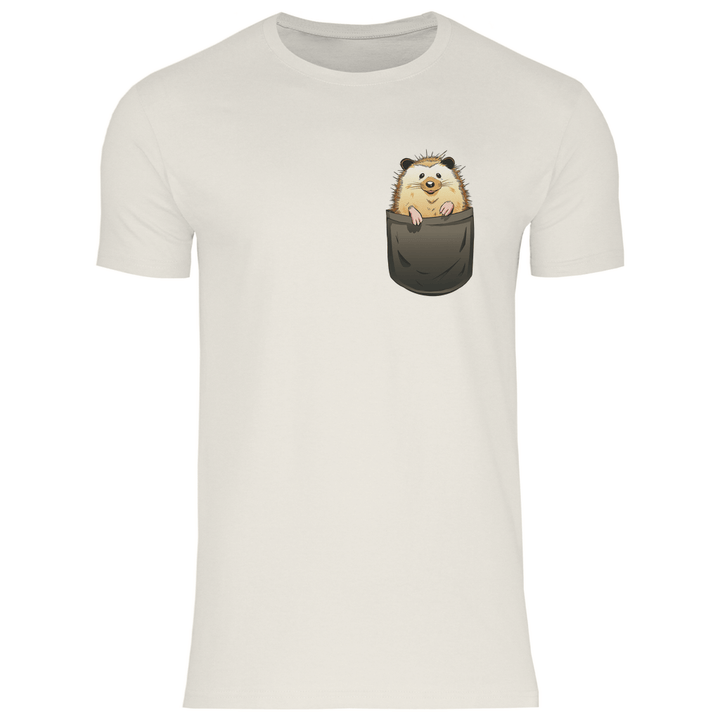 Igel in Brusttasche - Herren T - Shirt - Textilzauber