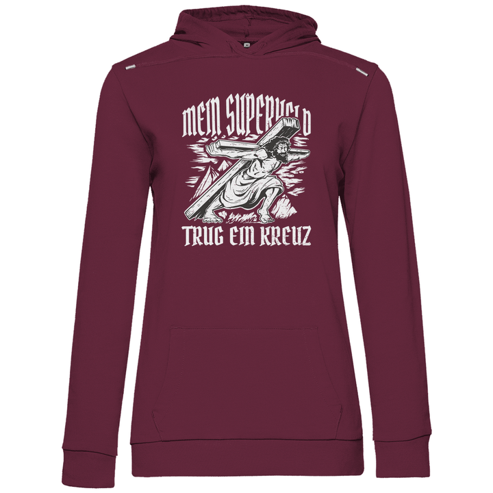 Jesus mein Superheld - Damen Hoodie - Textilzauber