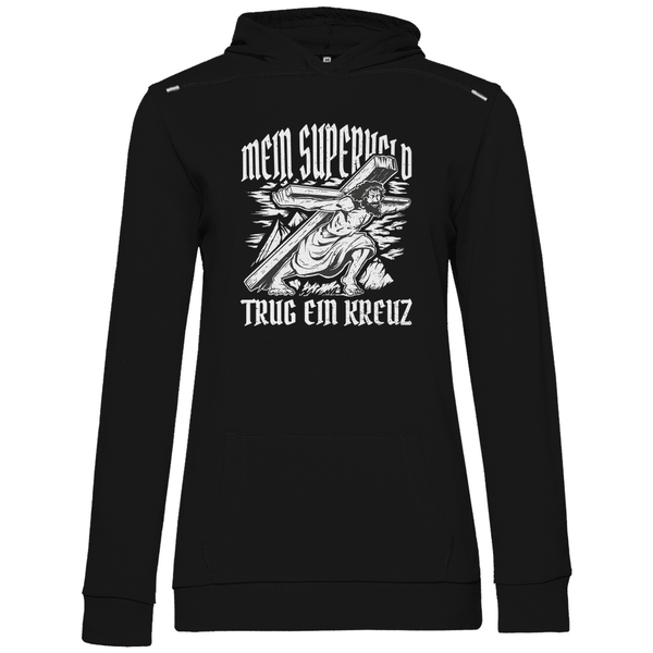 Jesus mein Superheld - Damen Hoodie - Textilzauber
