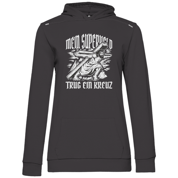 Jesus mein Superheld - Damen Hoodie - Textilzauber
