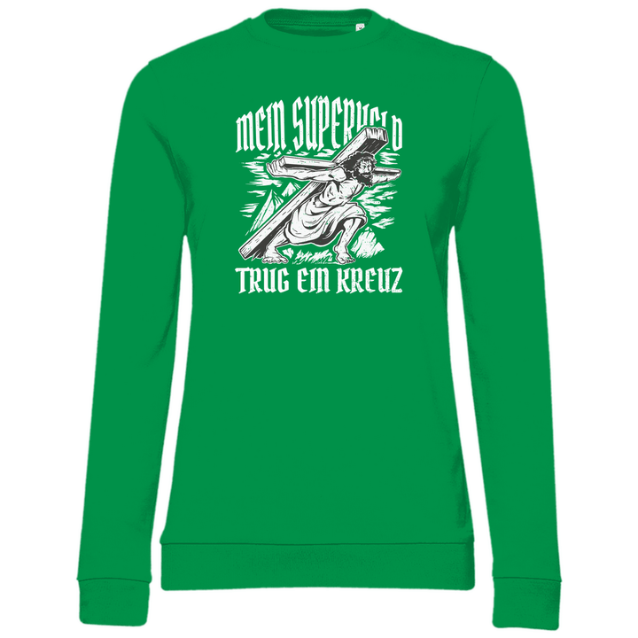 Jesus mein Superheld - Damen Sweatshirt - Textilzauber