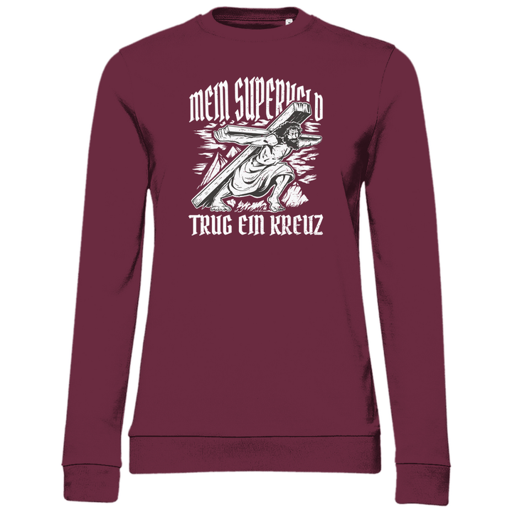 Jesus mein Superheld - Damen Sweatshirt - Textilzauber