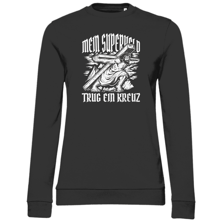 Jesus mein Superheld - Damen Sweatshirt - Textilzauber