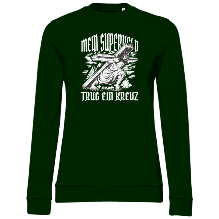 Jesus mein Superheld - Damen Sweatshirt - Textilzauber
