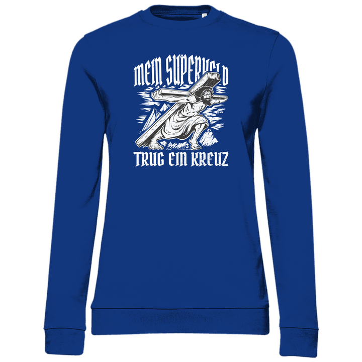 Jesus mein Superheld - Damen Sweatshirt - Textilzauber