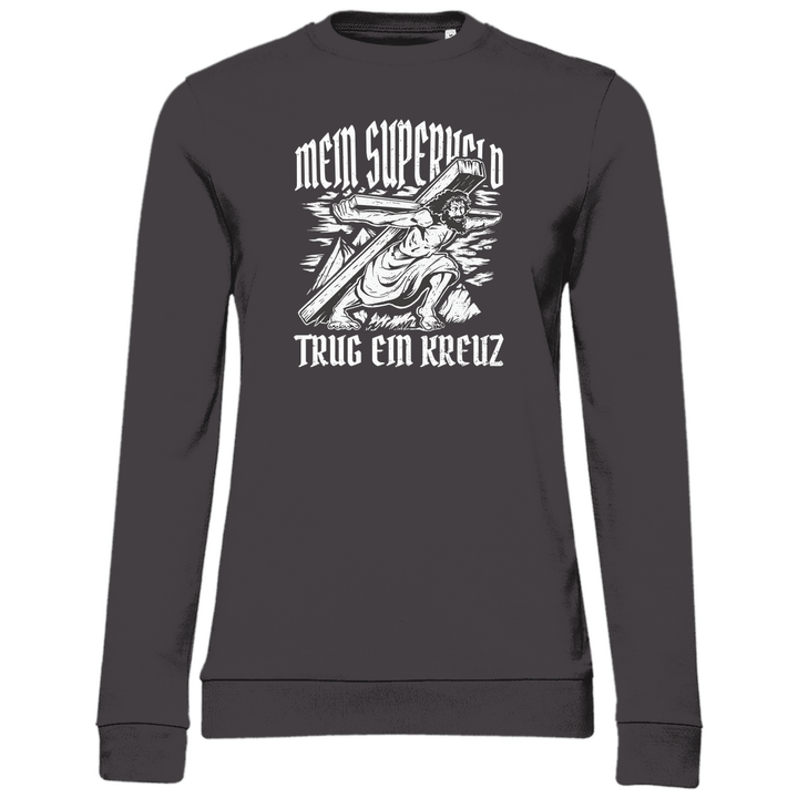 Jesus mein Superheld - Damen Sweatshirt - Textilzauber