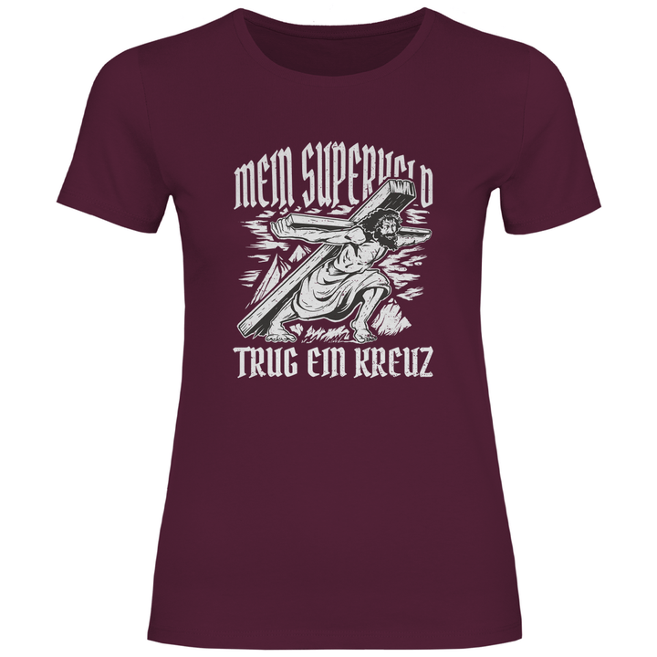 Jesus mein Superheld - Damen T - Shirt - Textilzauber