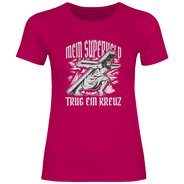 Jesus mein Superheld - Damen T - Shirt - Textilzauber