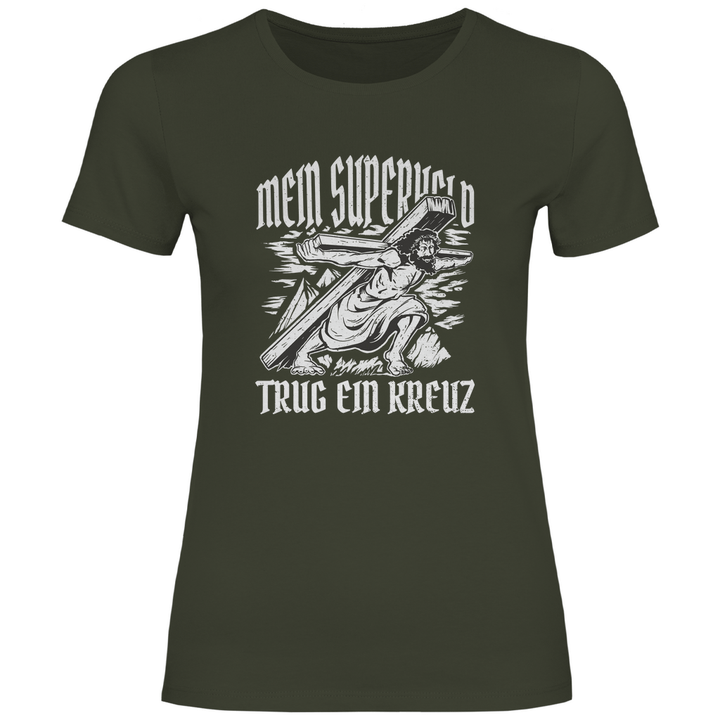 Jesus mein Superheld - Damen T - Shirt - Textilzauber