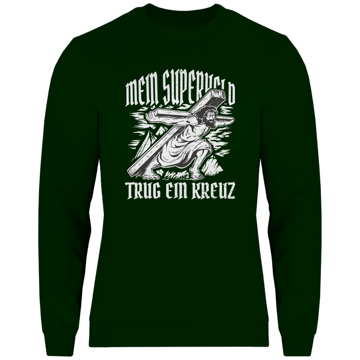 Jesus mein Superheld - Herren Sweatshirt - Textilzauber
