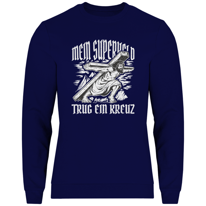Jesus mein Superheld - Herren Sweatshirt - Textilzauber