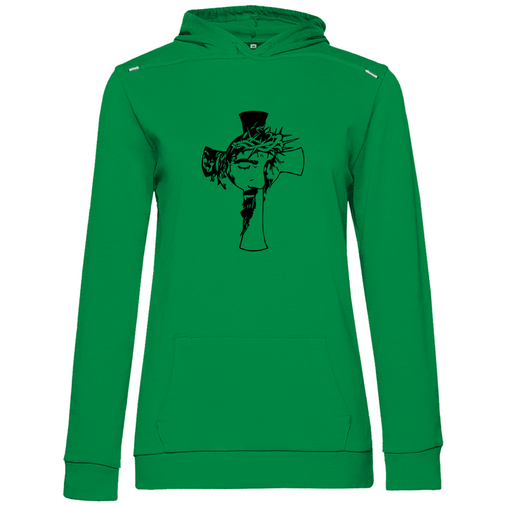 Jesus mit Dornenkrone - Damen Hoodie - Textilzauber
