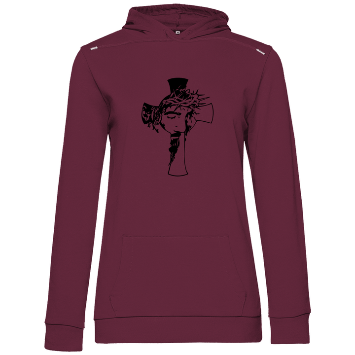 Jesus mit Dornenkrone - Damen Hoodie - Textilzauber