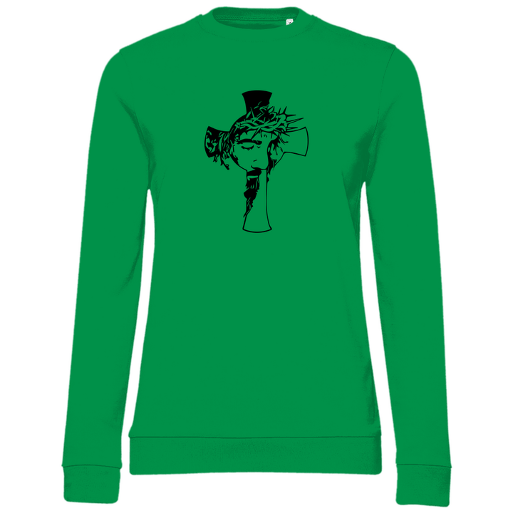 Jesus mit Dornenkrone - Damen Sweatshirt - Textilzauber