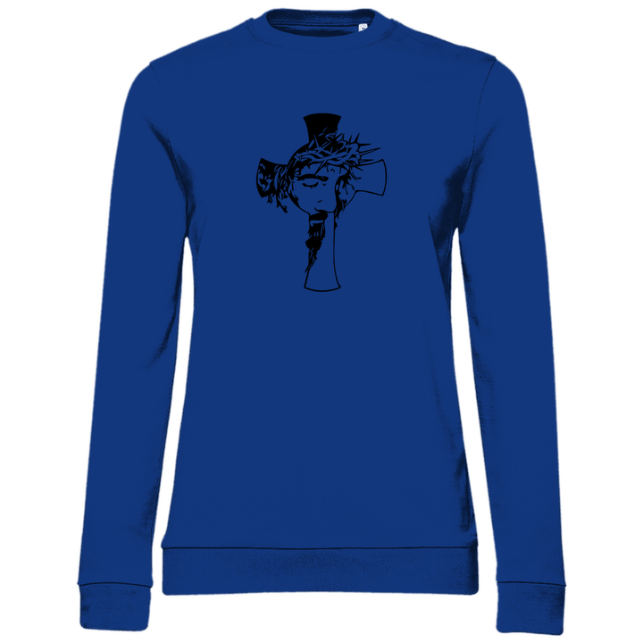 Jesus mit Dornenkrone - Damen Sweatshirt - Textilzauber