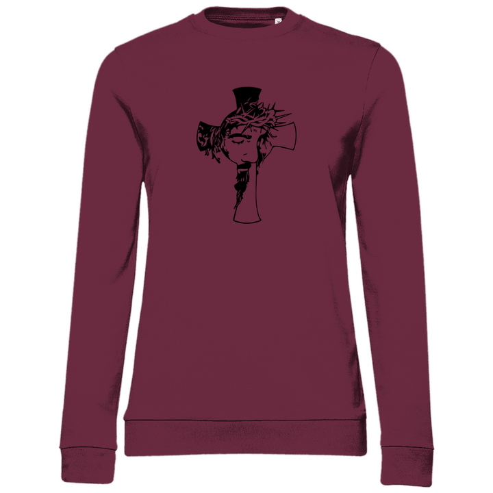 Jesus mit Dornenkrone - Damen Sweatshirt - Textilzauber