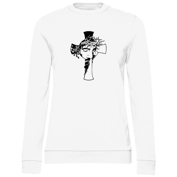 Jesus mit Dornenkrone - Damen Sweatshirt - Textilzauber