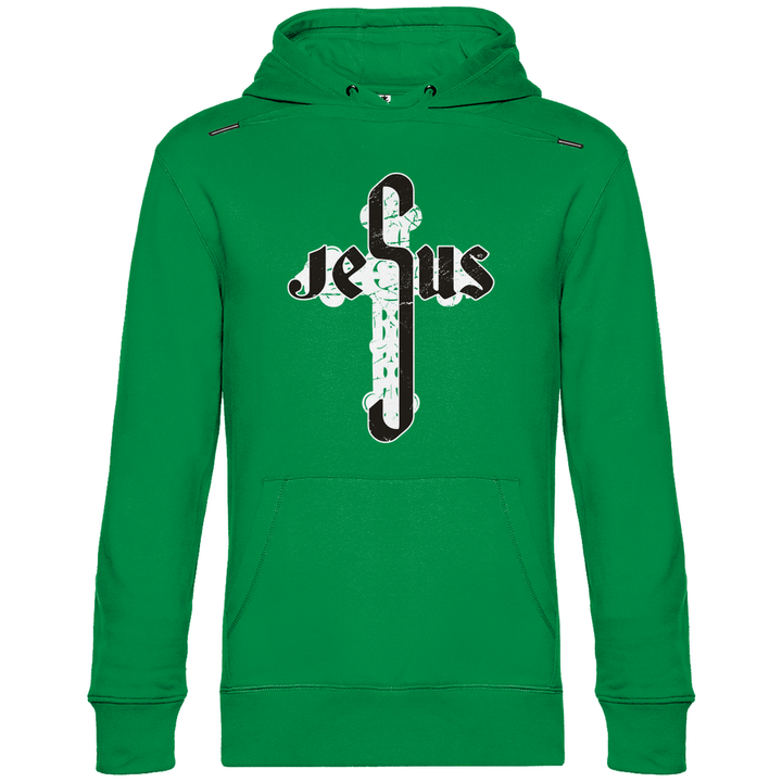 Jesus Schriftzug im Kreuz - Herren Hoodie - Textilzauber