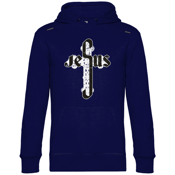 Jesus Schriftzug im Kreuz - Herren Hoodie - Textilzauber