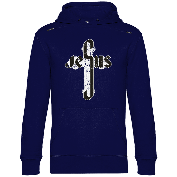 Jesus Schriftzug im Kreuz - Herren Hoodie - Textilzauber