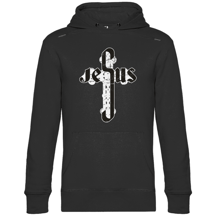 Jesus Schriftzug im Kreuz - Herren Hoodie - Textilzauber