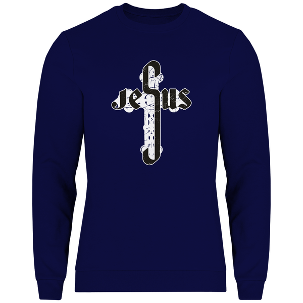 Jesus Schriftzug im Kreuz - Herren Sweatshirt - Textilzauber