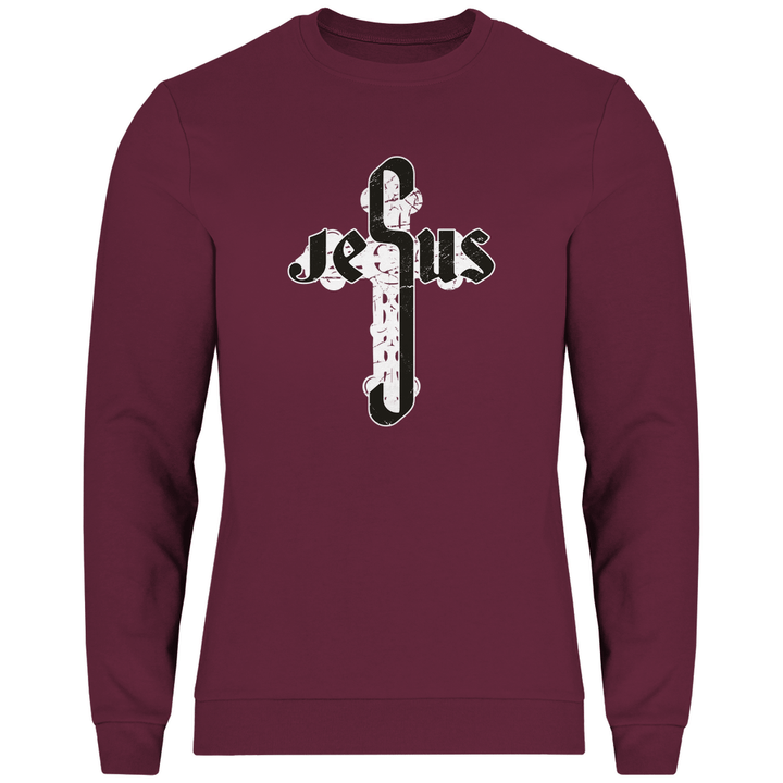 Jesus Schriftzug im Kreuz - Herren Sweatshirt - Textilzauber