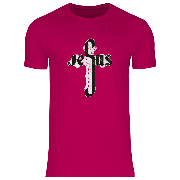 Jesus Schriftzug im Kreuz - Herren T - Shirt - Textilzauber
