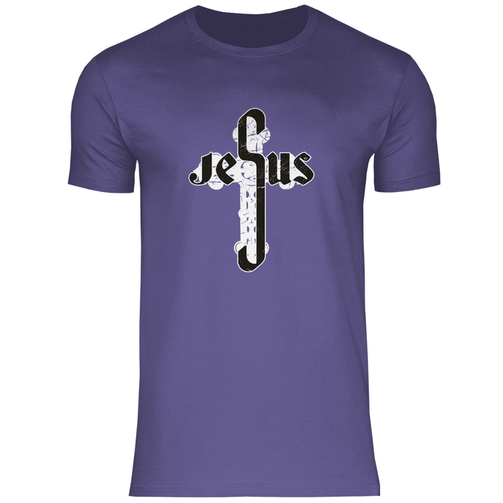 Jesus Schriftzug im Kreuz - Herren T - Shirt - Textilzauber