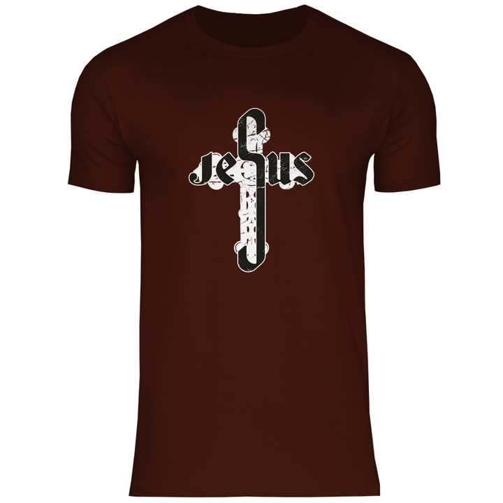Jesus Schriftzug im Kreuz - Herren T - Shirt - Textilzauber
