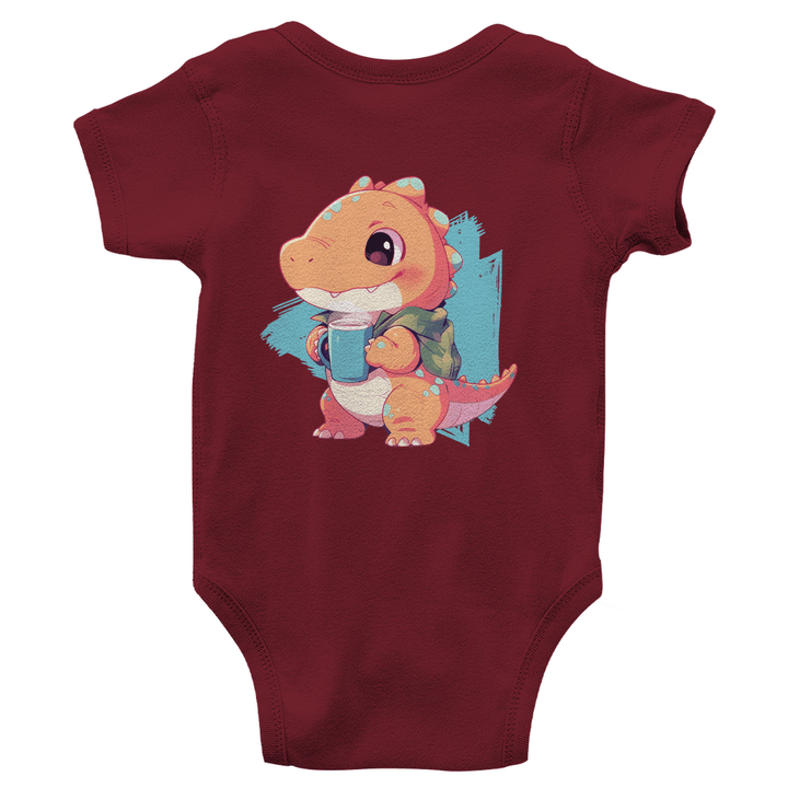 Kakao - Dino Bio Baby - Body mit Rückendruck - Textilzauber