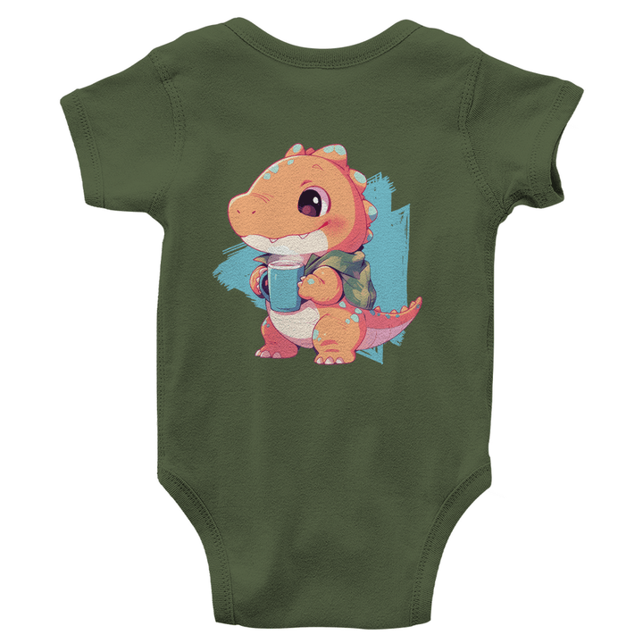 Kakao - Dino Bio Baby - Body mit Rückendruck - Textilzauber