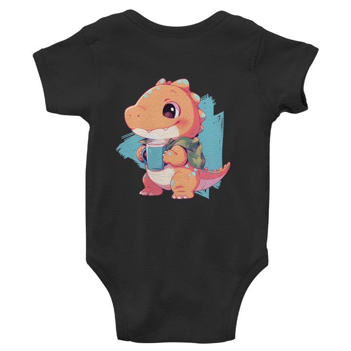 Kakao - Dino Bio Baby - Body mit Rückendruck - Textilzauber
