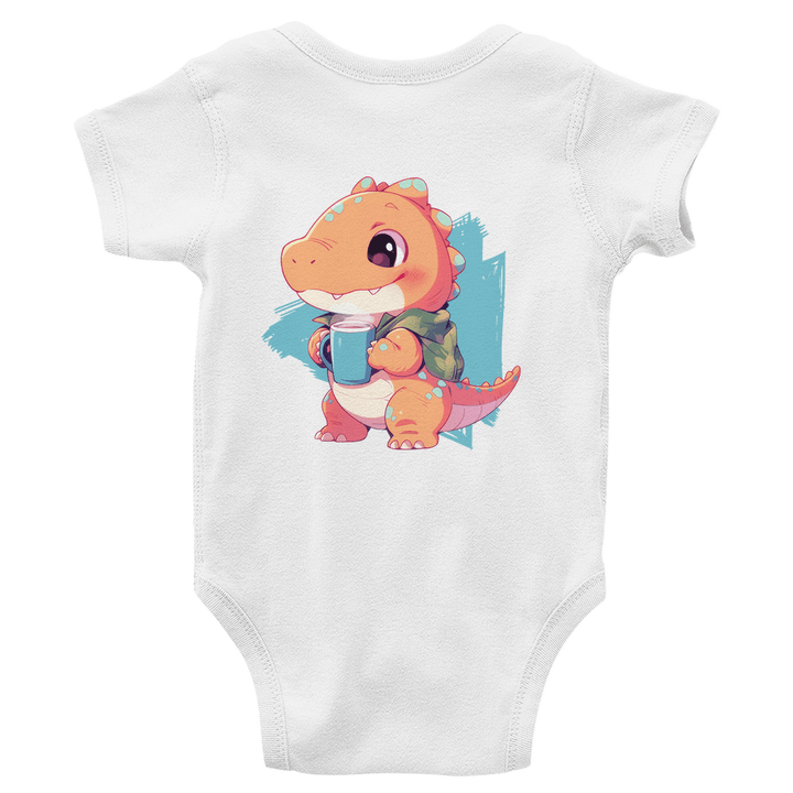Kakao - Dino Bio Baby - Body mit Rückendruck - Textilzauber