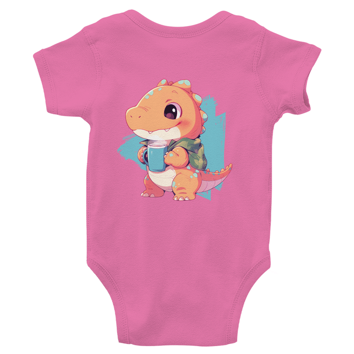 Kakao - Dino Bio Baby - Body mit Rückendruck - Textilzauber