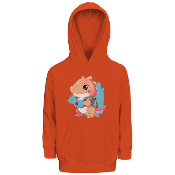 Kakao - Dino Premium Bio Kinderhoodie - Textilzauber