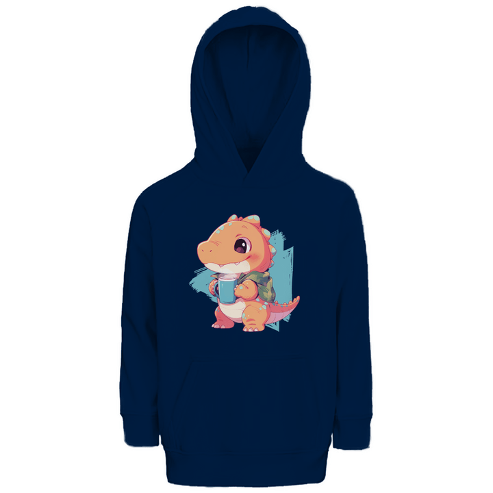 Kakao - Dino Premium Bio Kinderhoodie - Textilzauber