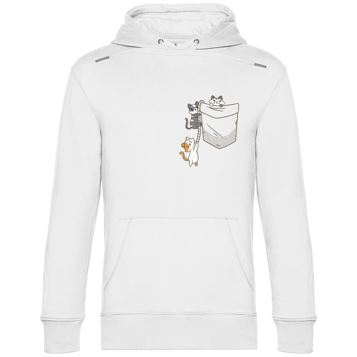 Katzen in Brusttasche - Herren Hoodie - Textilzauber