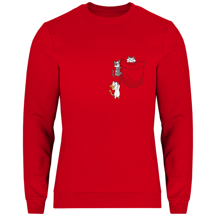 Katzen in Brusttasche - Herren Sweatshirt - Textilzauber
