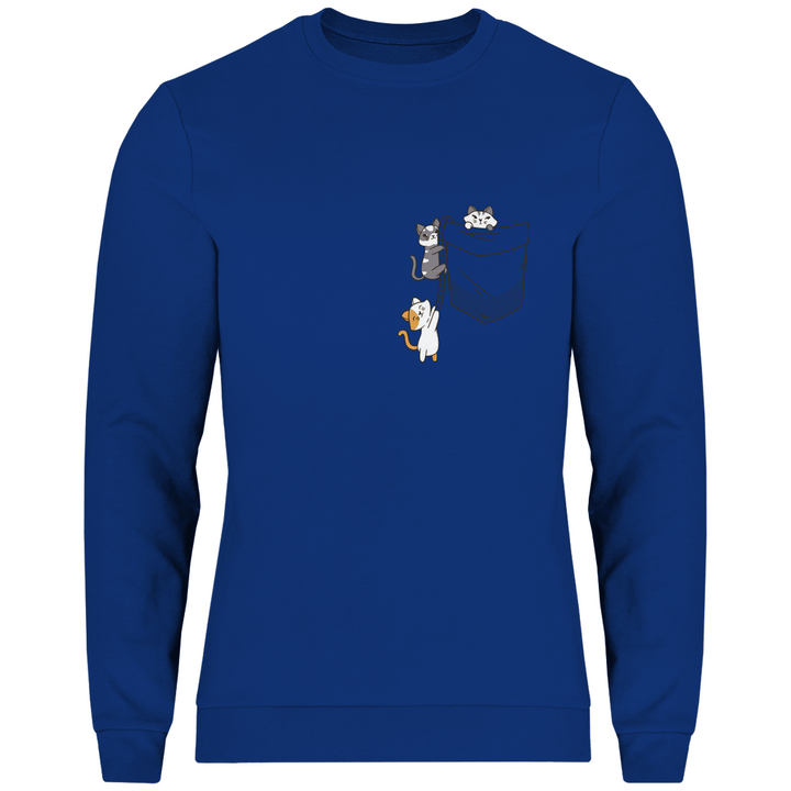 Katzen in Brusttasche - Herren Sweatshirt - Textilzauber
