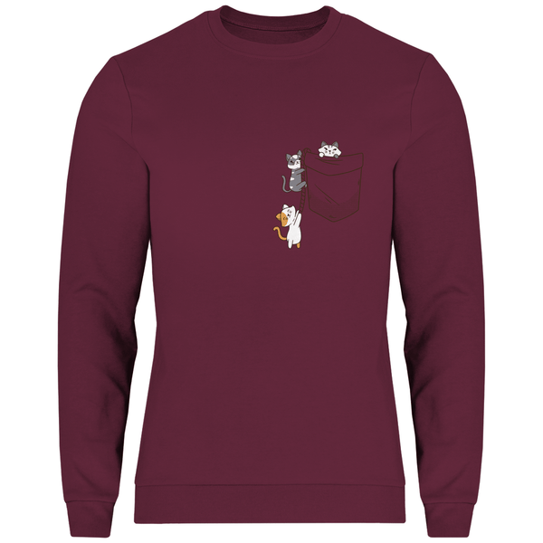 Katzen in Brusttasche - Herren Sweatshirt - Textilzauber