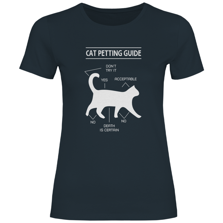 Katzen - Streicheln - Guide - Damen T - Shirt - Textilzauber